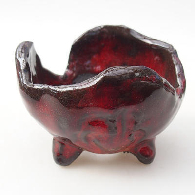 Ceramiczna skorupa 7 x 7 x 6 cm, kolor czerwony - 1