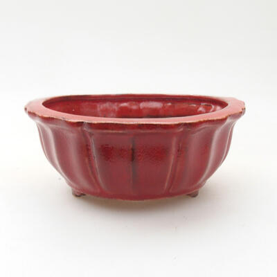 Ceramiczna miska bonsai 10,5 x 10,5 x 4,5 cm, kolor czerwony - 1