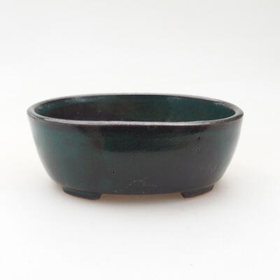 Ceramiczna miska bonsai 9 x 7,5 x 3,5 cm, kolor zielono-czarny - 1