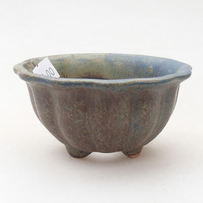 Ceramiczna miska bonsai 8 x 8 x 4,5 cm, kolor brązowo-niebieski - 1