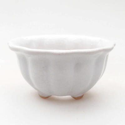 Ceramiczna miska bonsai 8 x 8 x 4,5 cm, kolor biały - 1