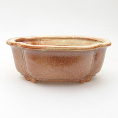 Ceramiczna miska bonsai 12,5 x 9,5 x 5 cm, kolor brązowy - 1