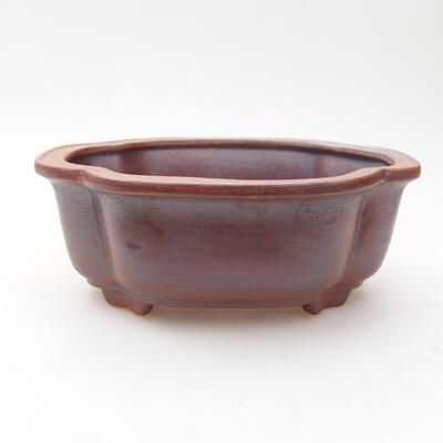 Ceramiczna miska bonsai 12,5 x 9,5 x 5 cm, kolor brązowy - 1