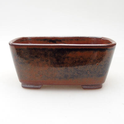 Ceramiczna miska bonsai 13 x 9,5 x 6 cm, kolor brązowy - 1