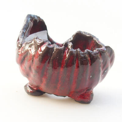 Ceramiczna skorupa 7 x 7 x 6 cm, kolor czerwony - 1