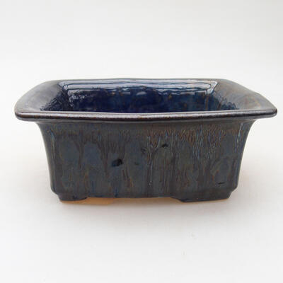Ceramiczna miska bonsai 11 x 9 x 4,5 cm, kolor niebiesko-czarny - 1