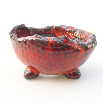 Ceramiczna skorupa 7 x 7 x 4,5 cm, kolor pomarańczowy - 1