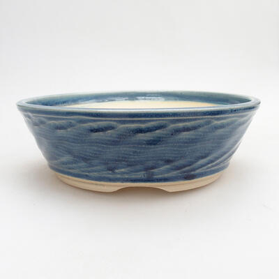 Ceramiczna miska bonsai 20,5 x 20,5 x 6,5 cm, kolor niebieski - 1