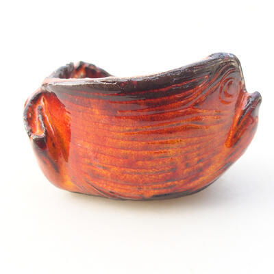 Ceramiczna skorupa 7 x 7 x 5 cm, kolor pomarańczowy - 1