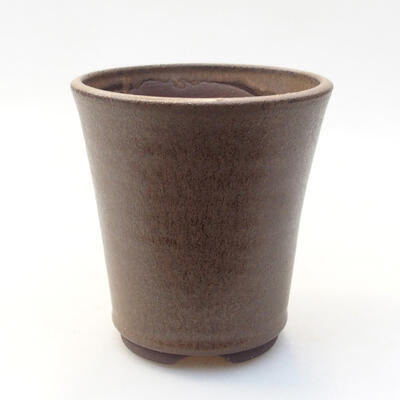 Ceramiczna miska bonsai 9,5 x 9,5 x 10,5 cm, kolor brązowy - 1