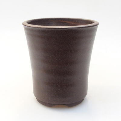 Ceramiczna miska bonsai 9 x 9 x 10,5 cm, kolor brązowy - 1