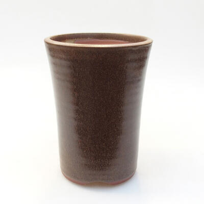 Ceramiczna miska bonsai 9,5 x 9,5 x 13,5 cm, kolor brązowy - 1