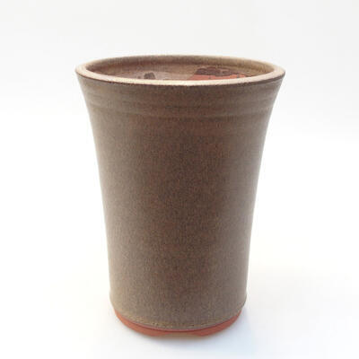 Ceramiczna miska bonsai 10,5 x 10,5 x 14,5 cm, kolor brązowy - 1
