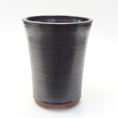 Ceramiczna miska bonsai 10,5 x 10,5 x 14 cm, kolor metalu - 1