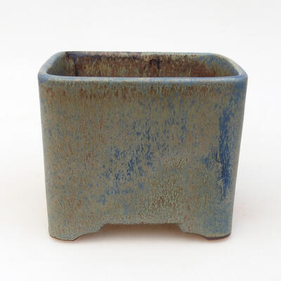 Ceramiczna miska bonsai 10 x 10 x 8,5 cm, kolor niebiesko-brązowy - 1