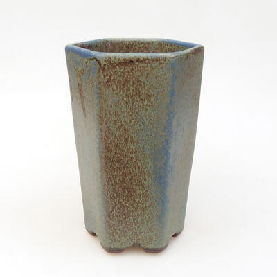 Ceramiczna miska bonsai 8,5 x 8,5 x 14,5 cm, kolor niebiesko-brązowy - 1
