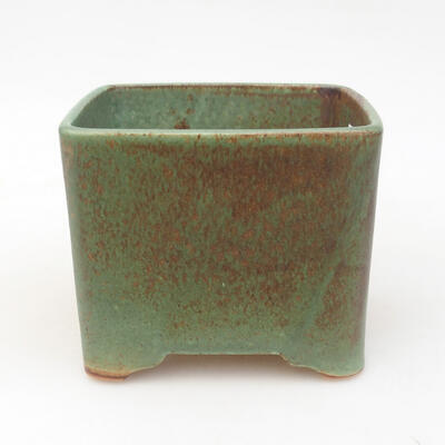 Ceramiczna miska bonsai 10,5 x 10,5 x 8,5 cm, kolor zielono-brązowy - 1