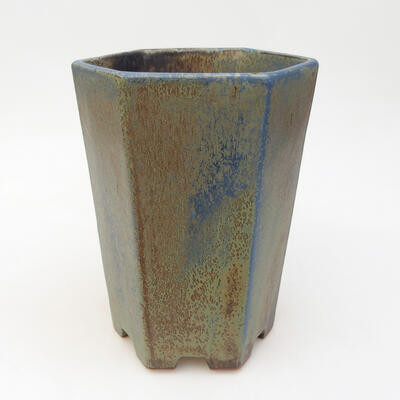 Ceramiczna miska bonsai 11,5 x 13 x 17 cm, kolor niebiesko-brązowy - 1