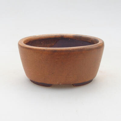 Ceramiczna miska bonsai 7,5 x 6,5 x 4 cm, kolor brązowy - 1
