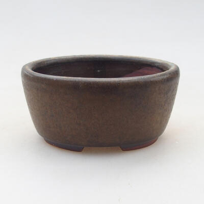 Ceramiczna miska bonsai 7,5 x 6,5 x 4 cm, kolor brązowy - 1