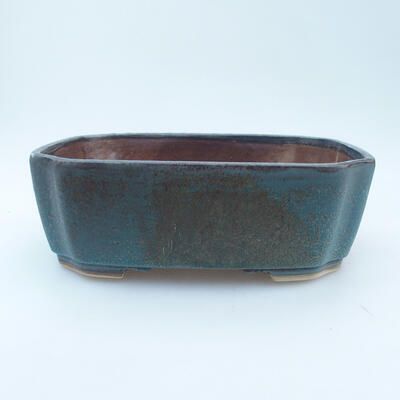 Ceramiczna miska bonsai 17 x 14 x 6 cm, kolor niebiesko-czarny - 1