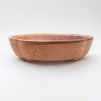 Ceramiczna miska bonsai 17,5 x 15 x 5 cm, kolor różowo-brązowy - 1