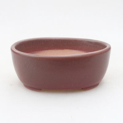 Ceramiczna miska bonsai 9 x 7,5 x 3,5 cm, kolor brązowy - 1