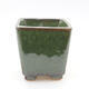 Ceramiczna miska bonsai 5,5 x 5,5 x 6 cm, kolor metal zielony - 1/3