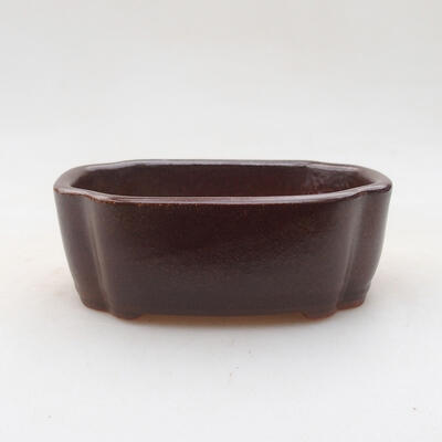 Ceramiczna miska bonsai 9,5 x 8 x 3,5 cm, kolor brązowy - 1