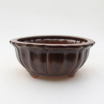 Ceramiczna miska bonsai 10,5 x 10,5 x 5 cm, kolor brązowy - 1