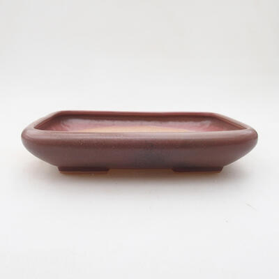 Ceramiczna miska bonsai 13 x 16 x 3,5 cm, kolor różowo-metalowy - 1