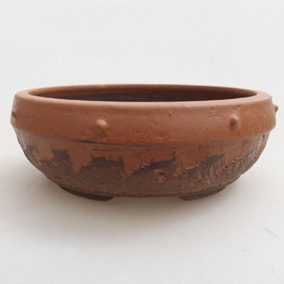 Ceramiczna miska bonsai 17 x 17 x 6 cm, kolor brązowy - 1