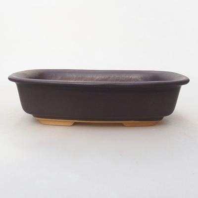 Ceramiczna miska bonsai H 02 - 19 x 13,5 x 5 cm, czarny mat - 1