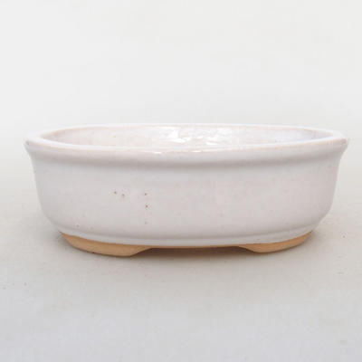 Ceramiczna miska bonsai H 04 - 10 x 7,5 x 3,5 cm, biały - 1