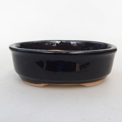 Ceramiczna miska bonsai H 04 - 10 x 7,5 x 3,5 cm, czarny połysk - 1
