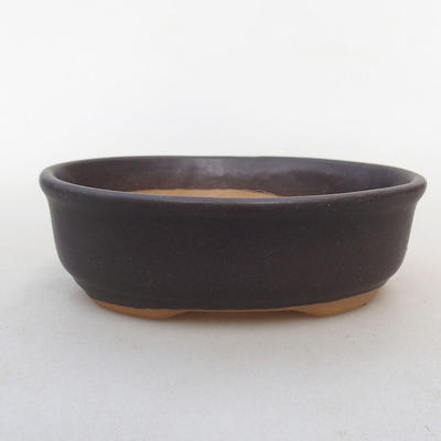 Ceramiczna miska bonsai H 04 - 10 x 7,5 x 3,5 cm, czarny mat - 1