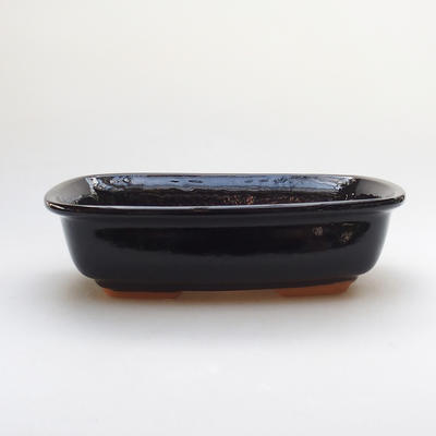 Ceramiczna miska bonsai H 08 - 24,5 x 18 x 7 cm, czarny połysk - 1