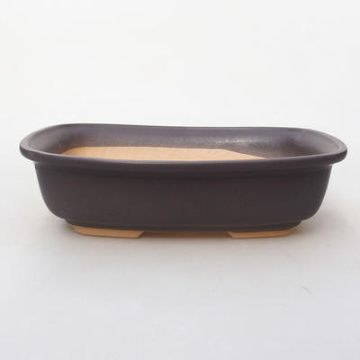 Ceramiczna miska bonsai H 08 - 24,5 x 18 x 7 cm, czarny mat - 1