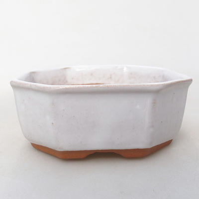 Ceramiczna miska bonsai H 13 - 11,5 x 11,5 x 4,5 cm, biały - 1