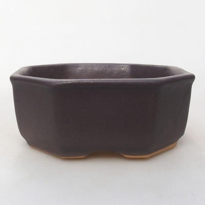 Ceramiczna miska bonsai H 13 - 11,5 x 11,5 x 4,5 cm, czarny mat - 1