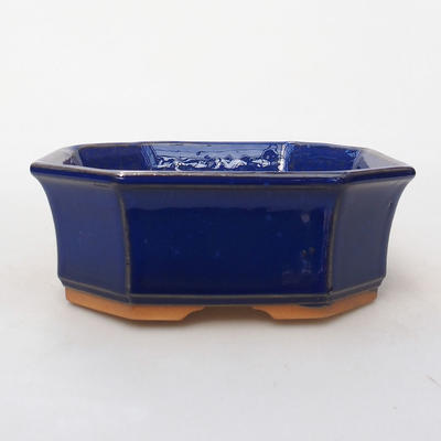 Ceramiczna miska bonsai H 14 - 17,5 x 17,5 x 6,5 cm, niebieski - 1