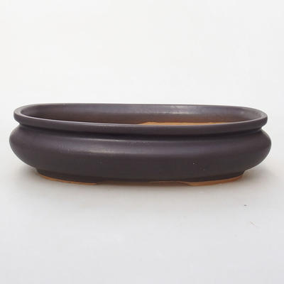 Ceramiczna miska bonsai H 15 - 26,5 x 17 x 6 cm, czarny mat - 1