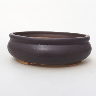 Ceramiczna miska bonsai H 21-23 x 23 x 7 cm, czarny mat - 1