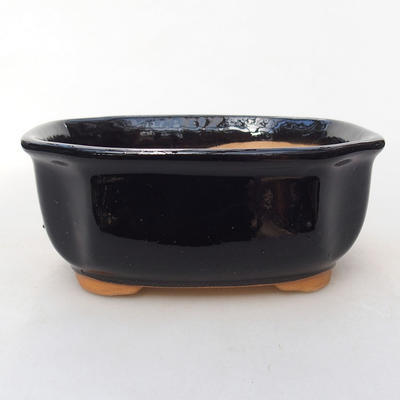 Ceramiczna miska bonsai H 31 - 14,5 x 12,5 x 6 cm, czarny połysk - 1