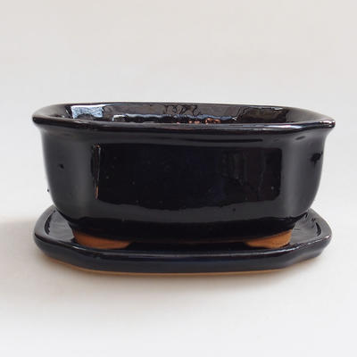 Miska Bonsai H31 - miska 14,5 x 12,5 x 6 cm, miska 14,5 x 12,5 x 1 cm, czarny połysk