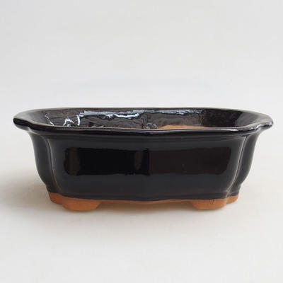 Ceramiczna miska bonsai H 51-17,5 x 13,5 x 5,5 cm, czarny połysk - 1