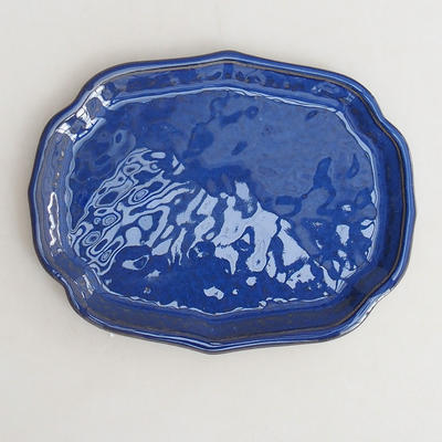 Ceramiczny spodek bonsai H 51 - 18 x 14 x 1,5 cm, niebieski - 1