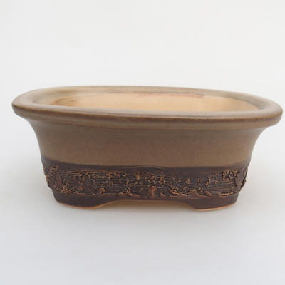 Ceramiczna miska bonsai 12 x 9 x 5 cm, kolor brązowy - 1