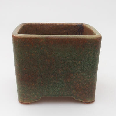Ceramiczna miska do bonsai 10 x 10 x 8,5 cm, kolor brązowo zielony - 1