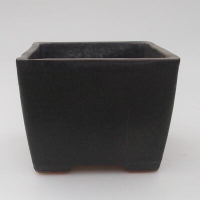 Ceramiczna miska bonsai 12 x 12 x 9 cm, kolor czarny - 1
